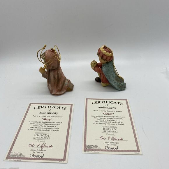 1996 Goebel Studio Berta Hummel Nativity Set - 6 - Cards & Boxes 3 Kings, Jesus - Picture 15 of 16